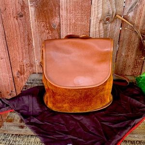 Coach vintage #9016 brown Berkeley suede /leather backpack made in USA 1996